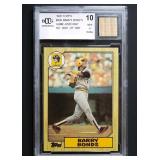 1987 Topps Barry Bonds Game Used Bat Card