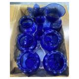 Flat of blue vases