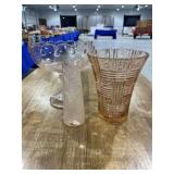 Flat of pink glassware