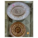 Pink glass dishes