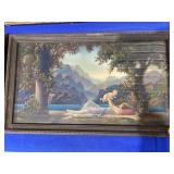Vintage Lady & Child in Garden Print