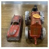 Cast Tractor & Metal Car Toys-Vintage