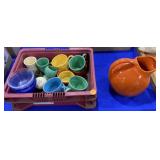 Bright Colored Ceramic Cups, Bowls & Picthers