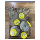 Jars, glasses, etc