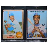 1967 & 1968 Topps Ernie Banks Lot of 2 Cards