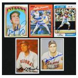 Lot of 7 Baseball Hall Of Fame Signed Cards
