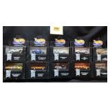 10 Hot Wheels Collectibles with display cases: