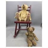 Teddy Bears & Wooden Rocking Chair