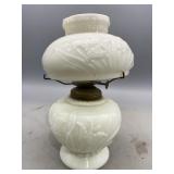 Vintage Milk Glass Hurricane or Kerosene Lamp