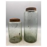Hand-Blown Aqua-Tinted Glass Jar