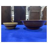 Yellow Ware and Brown Crock Bowl