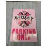 Biker Babe Metal Sign 12"X9"
