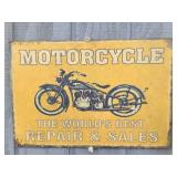 Motorcycle Metal Sign 11"X7"