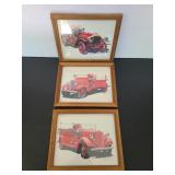 Firetruck Pictures 11"X9"