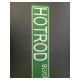 Hotrod BLVD Metal Sign 24"X6"