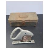Hand Saw and Metal Box