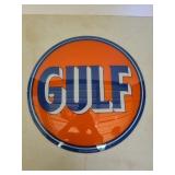 Glass Gulf Pump Sign 14"X14"