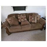 Three Cushion Sofa w/ Throw Pillows