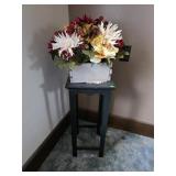 Plant Stand & Silk Flower Arrangement