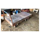 Wooden cart on wheels