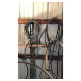Electric Chord, air hose, wiring and Coleman Lamp