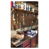 All items on Peg board ( bike chains, clamps,