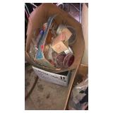 2-boxes of light covers and lights + car parts