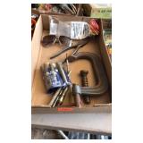 Screw Extractors, clamp, safety glasses