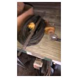 Pins, wood bits, washers, and light