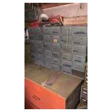 Metal Parts Bin full of screws, bolts, nails, and