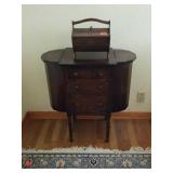 Small cabinet and sewing basket with sewing