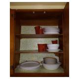 Plates, cups, utensils, hand tools, pots, pans,