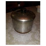 Copper bottom revere ware pot with lid. Cracked