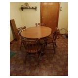 Tell City Table & 4 chairs with 2 leaves.
