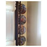 Plates, clock, owl, holland clog, working horse