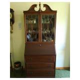 Drop front secretary. Glassware NOT included