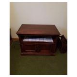 TV Stand, records-lps, VHS player