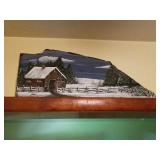 Decorative lot with handpainted piece of slate