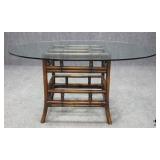 Glass Top Bamboo Table