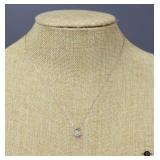 14k White Gold Necklace w/ Flower Pendant