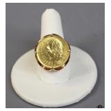 14k Gold Cinco Pesos Ring - Size 7