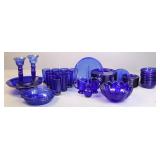 Cobalt Blue Glass Dishware & Decor 52pc