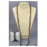 Tiger Eye Necklace & Stretch Bracelet 2pc