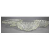 Mikasa Walther Crystal Bowls & Cake Stand 3pc