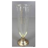 Alvin Sterling & Etched Glass Vase