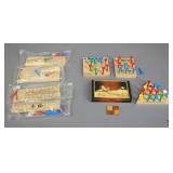 Wood Peg Games &  Dominos 8pc