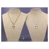 Cross Necklaces & Pendant 3pc