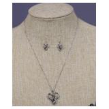 Fister Sterling Silver Necklace & Earrings 3pc