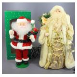 Santa Tree Topper & Animated Figurine 2pc
