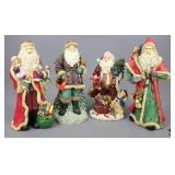 Ceramic Santa Figurines 4pc